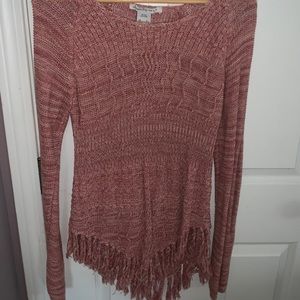 American Rag Fringed Sweater
